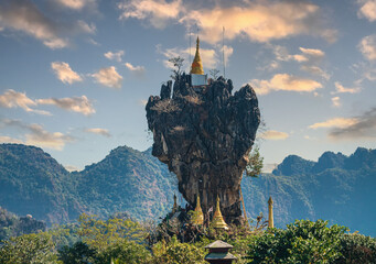 View of Kyauk Ka Lat pagoda, in Hpa An, Myanmar