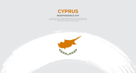 Abstract brush flag of Cyprus in rounded brush stroke effect vector illustration