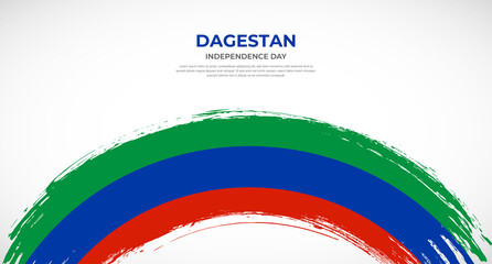 Abstract brush flag of Dagestan in rounded brush stroke effect vector illustration