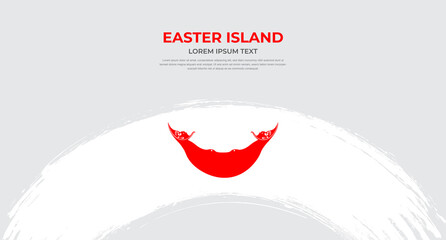 Abstract brush flag of Easter Island in rounded brush stroke effect vector illustration
