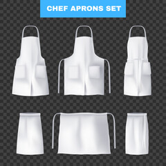 Realistic Culinary Chef Aprons Icon Set