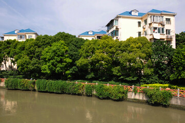 Fototapeta na wymiar Apartment buildings in Shanghai China