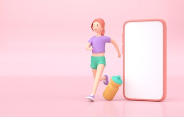 Isolated Running App. 3D render