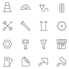 Engineering. Outline vector icon set. Contains such Icons as Production, Engineer, Production, Settings and more.