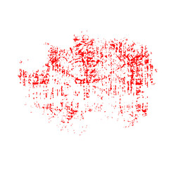 Only red grunge background isolated on white background