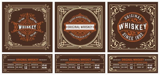 Set of 3 vintage labels for packing