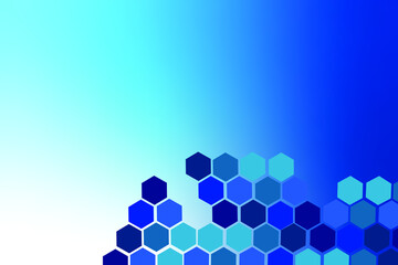 Digital and technology abstract background. Business background concept geometry hexagon shape with blue tone color.