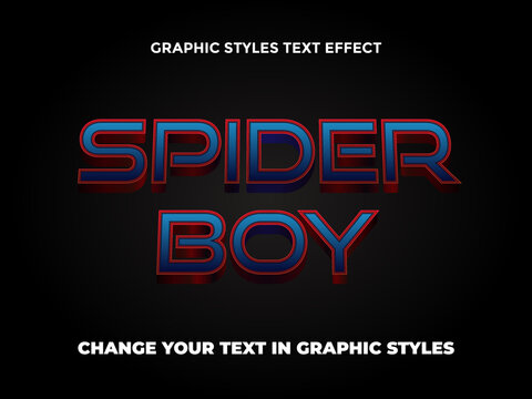SPIDER BOY SUPERHERO LOGO GRAPHIC STYLES TEXT EFFECT