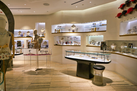 HONG KONG, CHINA - CIRCA DECEMBER, 2019: interior shot of Lane Crawford store in Hong Kong.
