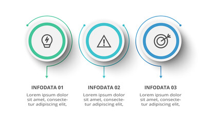 Creative concept for infographic with 3 steps, options, parts or processes. Business data visualization.