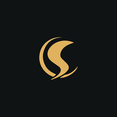 Naklejka na ściany i meble S circle Logo Design with water wave concept. S letter logo design. S letter with luxury concept 