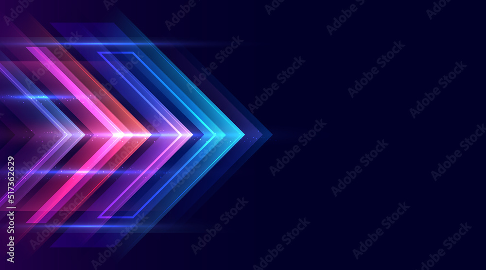 Poster modern abstract arrows. colourful dynamic motion. technology movement pattern for banner or poster d
