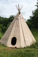 wigwam on a mountain meadow..