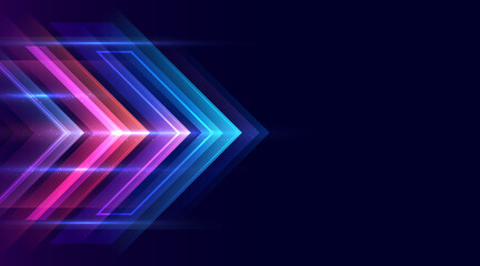 Modern abstract arrows. Colourful dynamic motion. Technology movement pattern for banner or poster design. Vector EPS10.