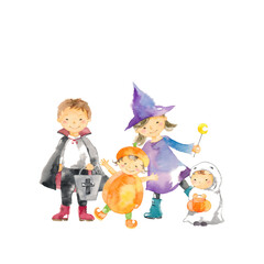 ハロウィン、賑やかな子どもたち