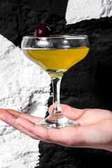 Cocktail with olives