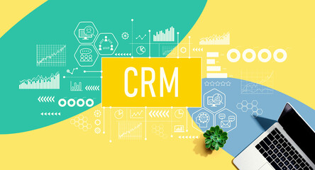 CRM theme with a laptop computer