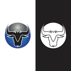 Bull head logo vector icon