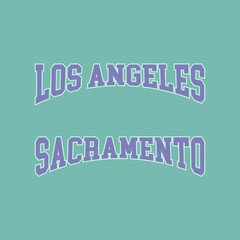 Los Angeles, Sacramento design for t-shirt. College tee shirt print. Typography graphics for sportswear and apparel. Vector illustration.