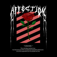 Metal rose vector streetwear design graphic