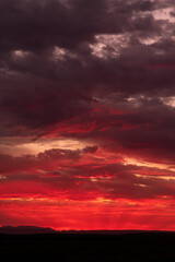 Sky Dramatic Red Sunset 