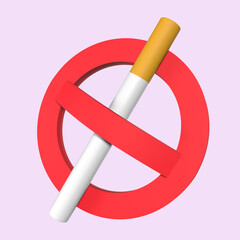 3D No Smoking Icon Design