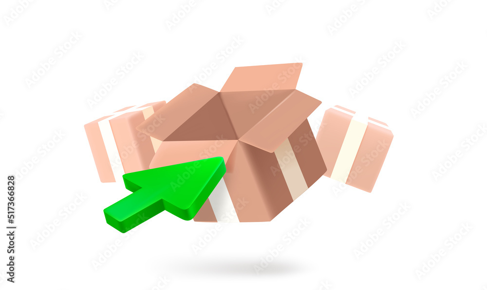 Poster making choice to delivery. 3d vector icon
