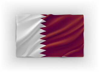 Flag of Qatar. 3d vector object isolated on white