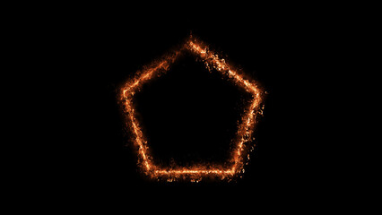 Penthagon Geometric Minimalistic Background - Rectangle and Square illustration with fire FX for scifi images and texts