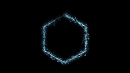 Hexagon Minimalistic Background - Rectangle and Square illustration with fire FX for scifi images and texts