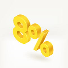 8 percent season discount concept. Vector 3d isometric label