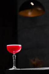Red cocktail with syrup