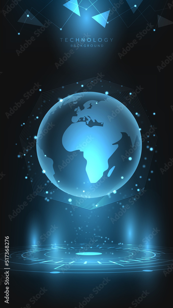 Poster hi-tech digital technology futuristic circuit digital. abstract futuristic design. artificial intell