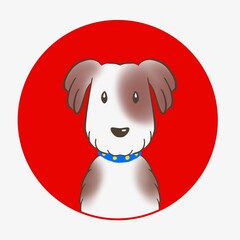 犬をアイコン用にデザインしたイラスト