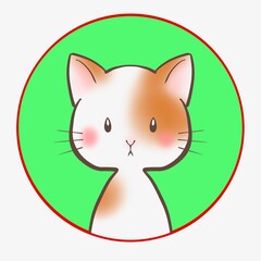 ネコをアイコン用にデザインしたイラスト