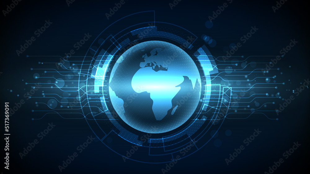 Poster hi-tech digital technology futuristic circuit digital. abstract futuristic design. artificial intell