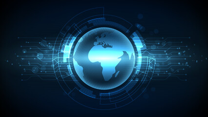 Hi-tech digital technology futuristic circuit digital. Abstract futuristic design. artificial intelligence. Modern futuristic design. Global network connection technology. vector illustration.