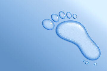Footprint formed from water, illustration