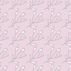 Cute abstract flower seamless pattern. Hand drawn floral wallpaper.