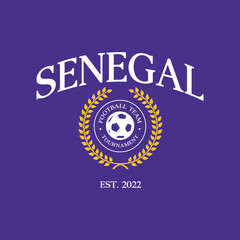 Football national team Senegal print design. Typography graphics for sportswear and apparel. Vector illustration.