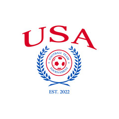 Football national team USA print design. Typography graphics for sportswear and apparel. Vector illustration.