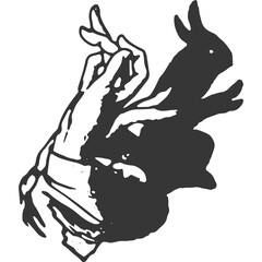 Rabbit Shadowgraphy Vintage Vector Svg
