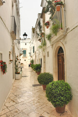 Narrow streets of the Italian city of Locorotondo