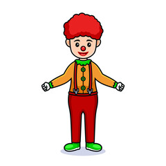 cartoon man. Friendly funny man in clown wear