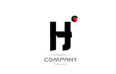 simple black and white H alphabet letter logo icon design with japanese style lettering. Creative template for business and company
