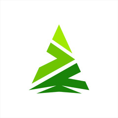 Simple abstract fir tree vector logo