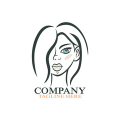 Modern beauty woman logo. Vector illustration