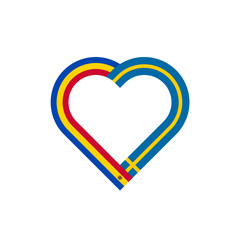 friendship concept. heart ribbon icon of moldova and sweden flags. vector illustration isolated on white background