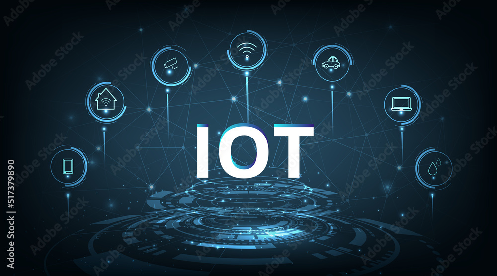 Leinwandbilder internet of things concept. iot design.global network connection. communication technology and inter
