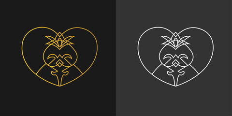 love shaped gold logo design. logo design. company logo